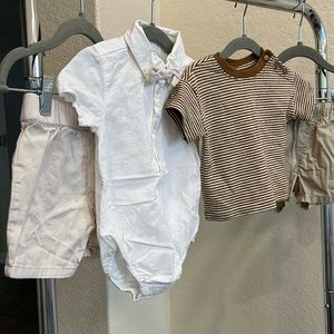 12M Boy Neutral Easter Sunday Nordstrom & Old Navy Outfits with Bow tie